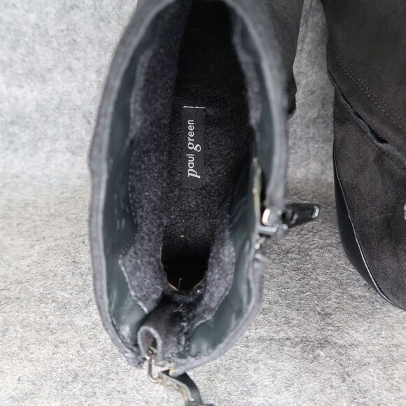 Paul Green Shoes Womens 7.5 Bootie Jada Tassel Black Leather Water Resistant Zip - Picture 8 of 16
